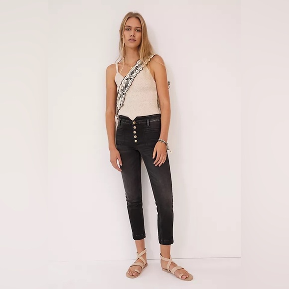 Anthropologie Black Button-Up Women's Jeans - Picture 1 of 6
